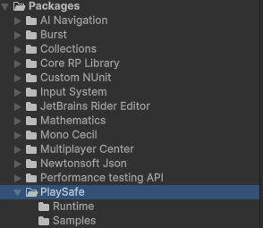 PlaySafe package folder structure