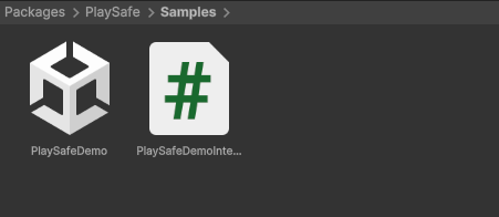 Files within the PlaySafe Demo folder