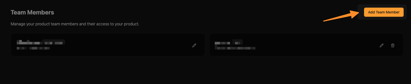 Add team member button